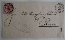 1868 Faltbrief von Langnau nach Ragaz  Vollstempel