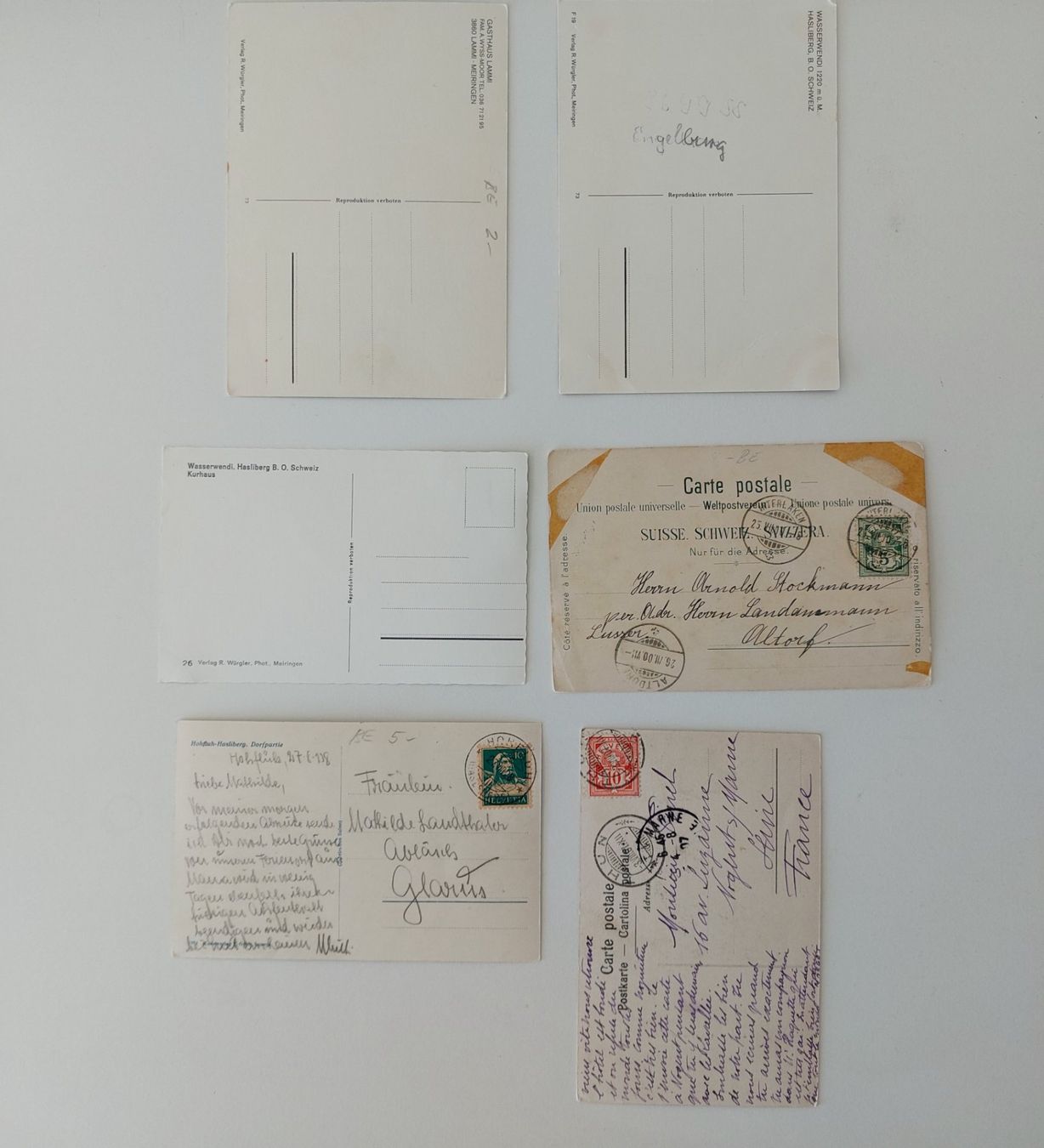 Cartoline postali: 6 AK Ansichtskarten Hasliberg Brünig Beatenberg Meiringen – Usato da Schenkon venduto da Uhu007 1