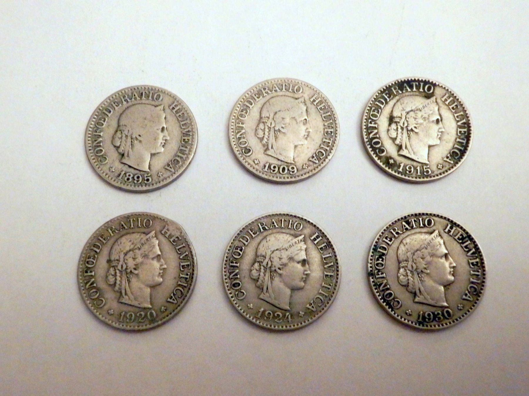 Tutti le monete: Lot 10Rp. 1895 - 1930, diverse, ss + vor – Usato da Ueberstorf venduto da dinbau
