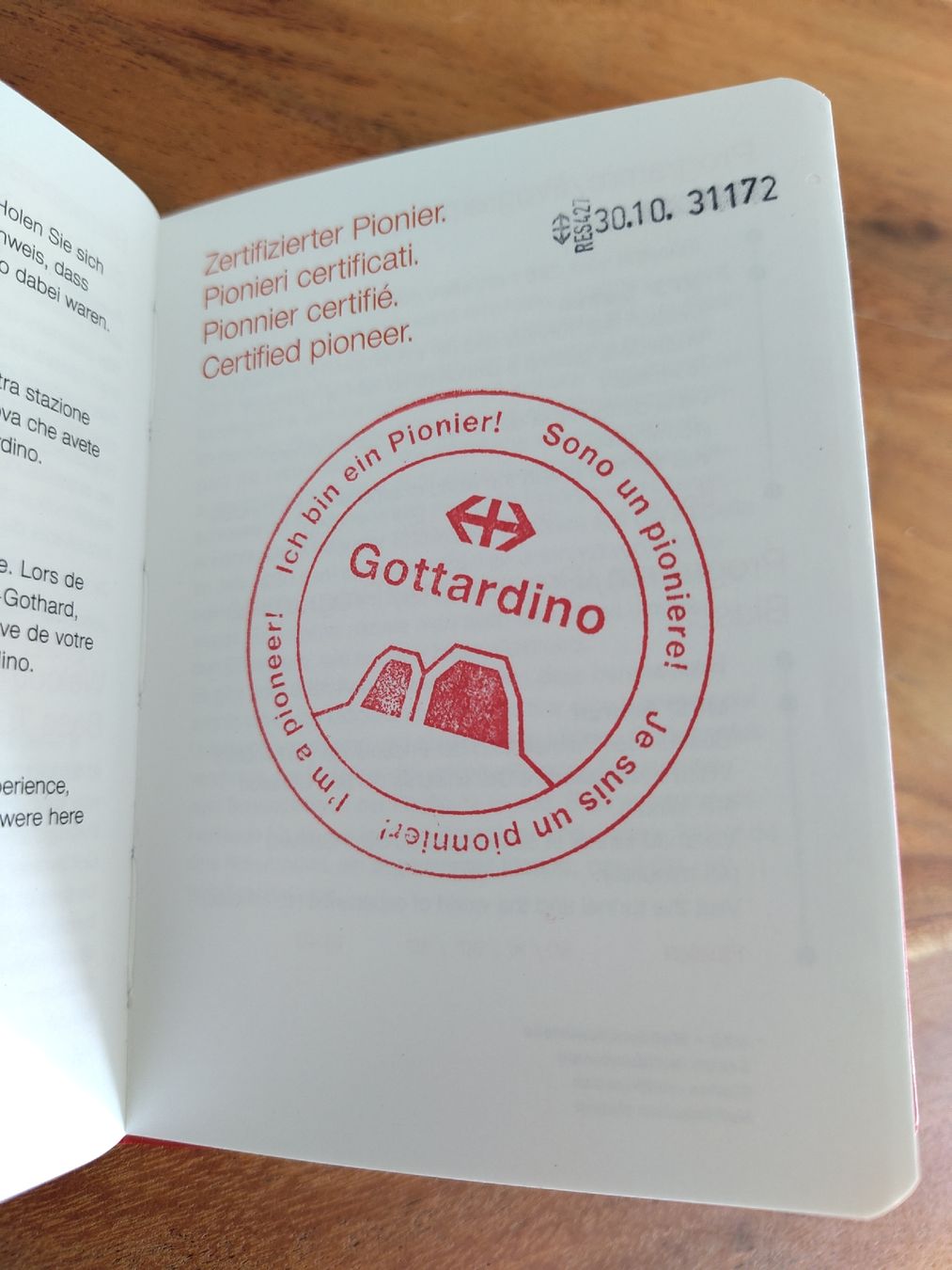SBB/CFF/FFS Documenti: Gottardino Pionierpass – Usato da Lyss venduto da  1