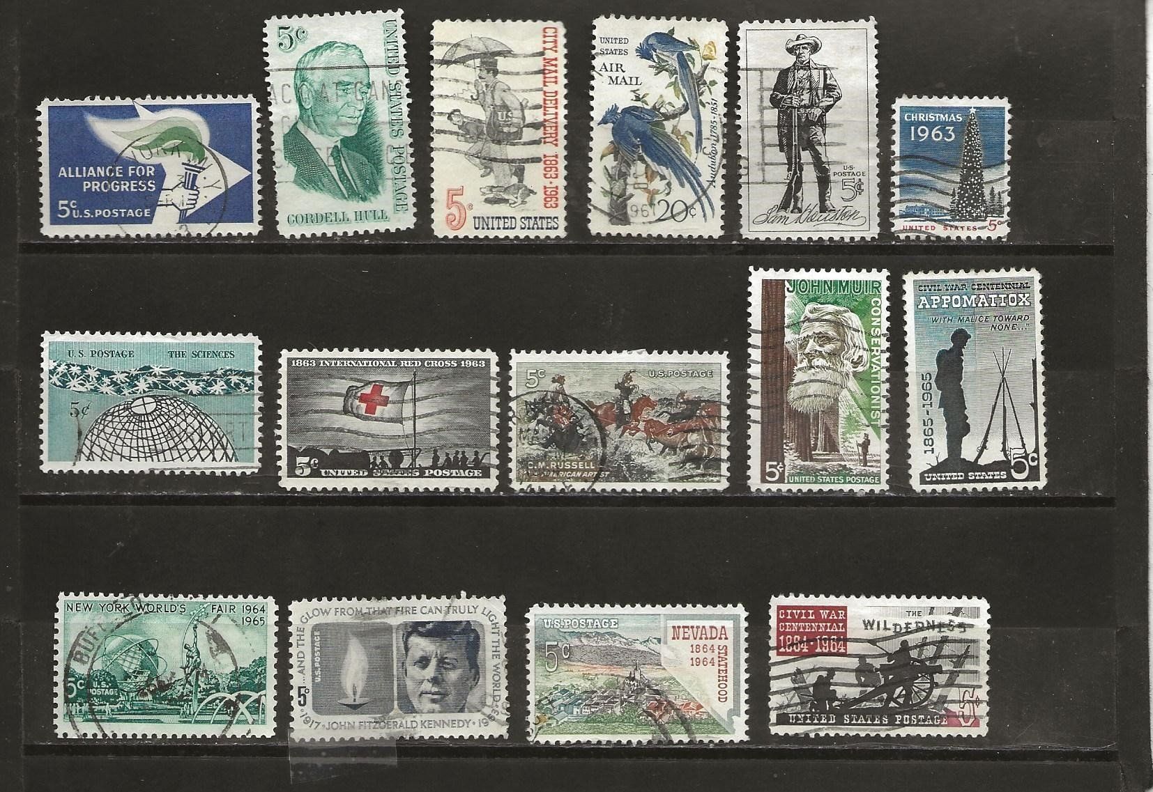 Alle Briefmarken: USA 1963 .... – Gebraucht aus Sion von PierreP01