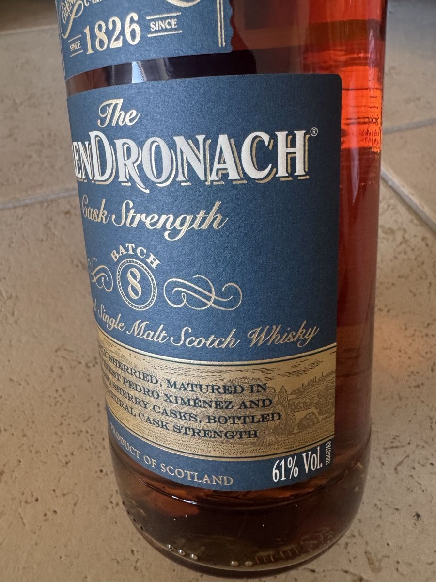 Glendronach Bevande alcoliche: The Glendronach Cask Strength Batch 8 Single Malt Scotch Whi – Nuovo e nell'imballaggio originale da Hergiswil NW venduto da wert721 5