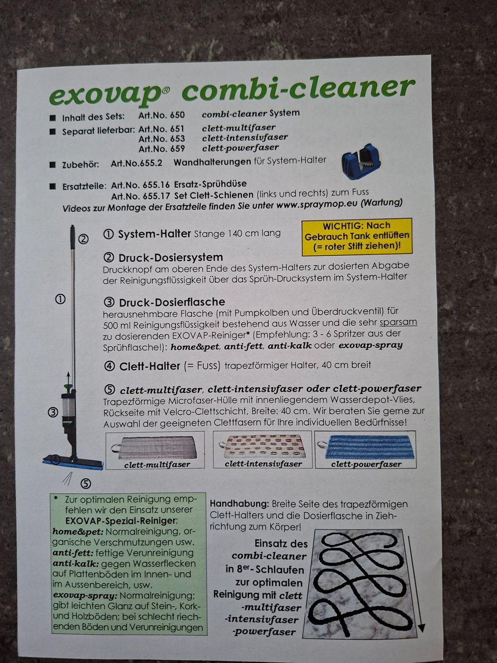Altro in Apparecchi per la pulizia: Spray - Mopp, Bodenreiniger, Combi- Cleaner – Nuovo e nell'imballaggio originale da Wil SG venduto da son_p6y2 2