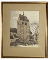 🌟 AQUARELL REICHENAU MITTELZELL KLOSTER ANTIK SIGN. 1908 🌟