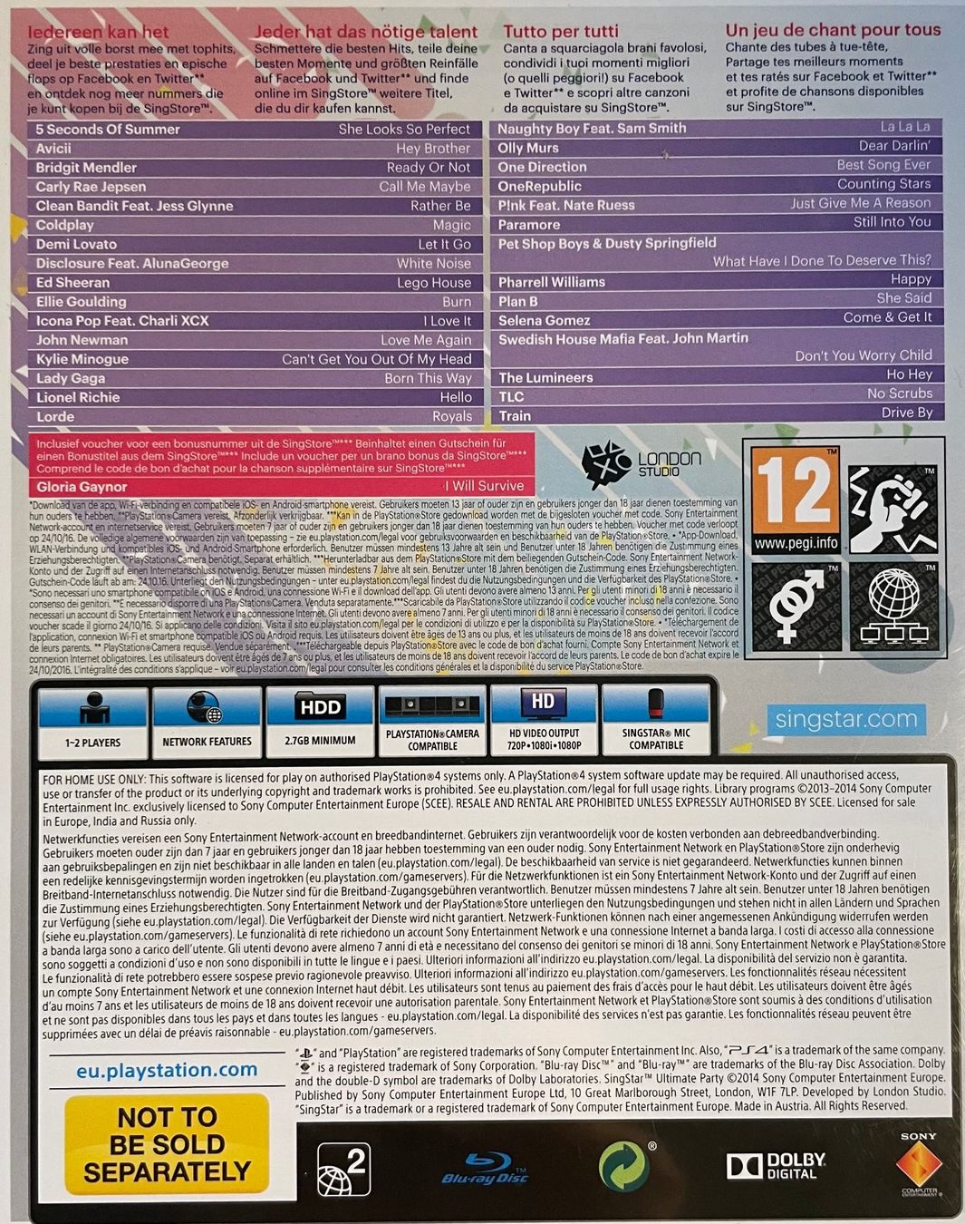 Sony Spiele: SingStar Ultimate Party - PS4 – Gebraucht aus Brunnen von Barfly5 1