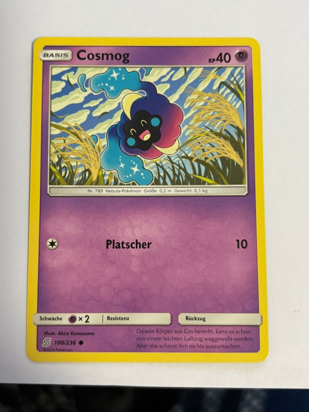 Pokémon Carte collezionabili: Pokemon-Karte Cosmog 100/236 – Usato da Herisau venduto da Seyashop1