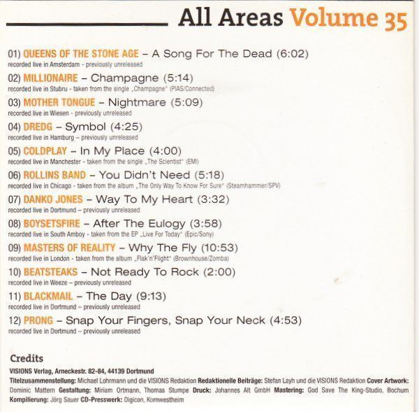 CD: All Areas Volume 35 F15 – Usato da Sessa venduto da fraenklishop 1