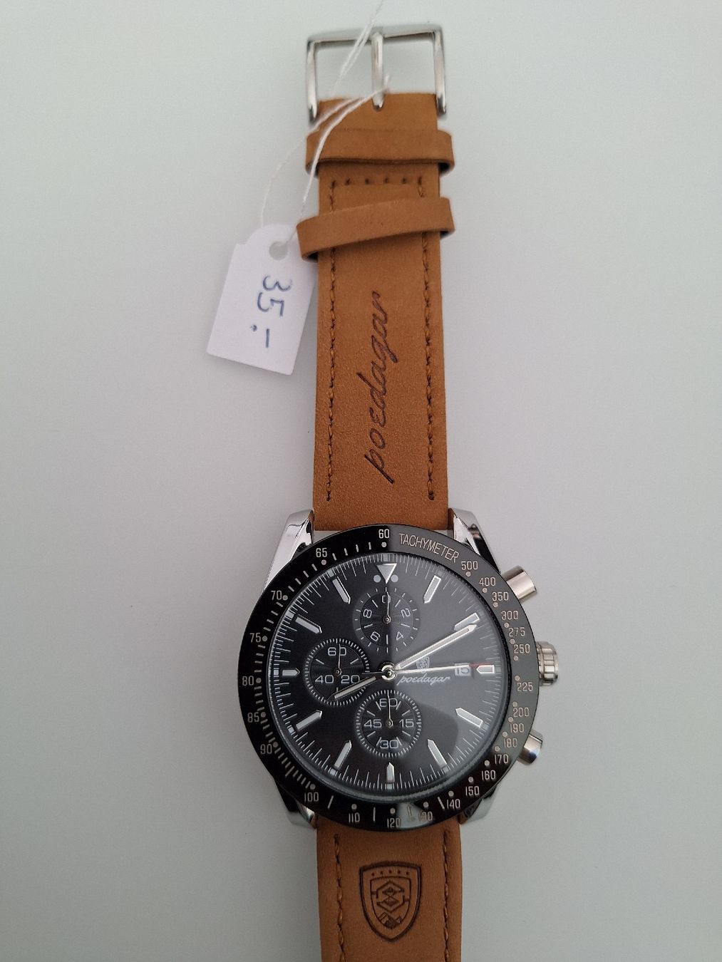 Uhren: Herrenuhr Poedagar Chronograph Lederarmband – Neu und originalverpackt aus Münchenbuchsee von Salezm 2