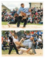 2 AK Freiburger Schwingfest Matran 1915