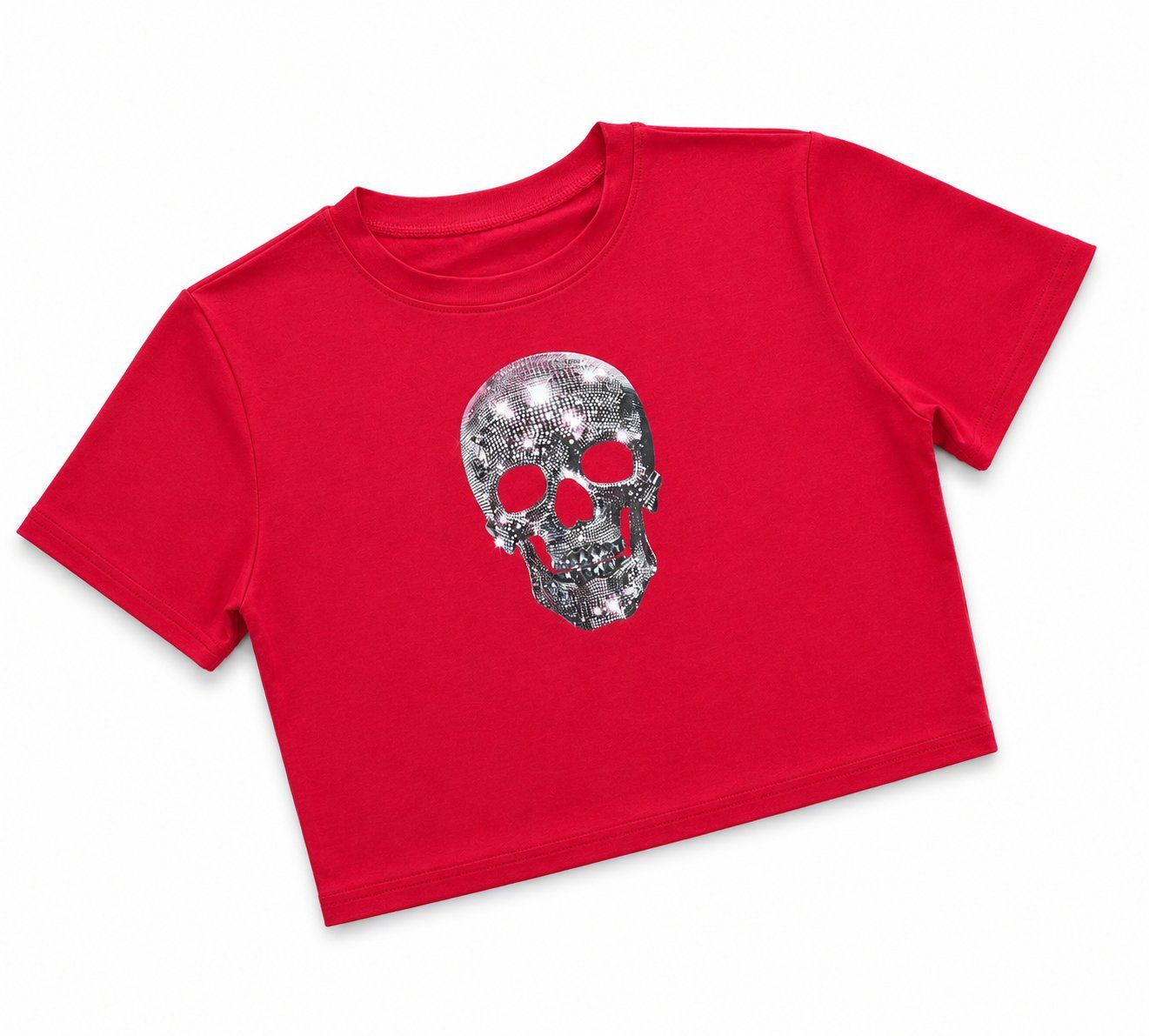 T-shirt: Rotes Crop Top Gr. M mit Totenkopf – Nuovo (secondo la descrizione) da Fully venduto da VaneaSelection 2
