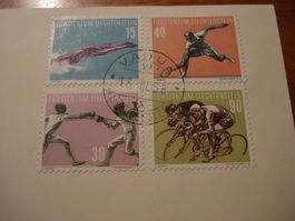 Liechtenstein FDC 1958, Satz Sport, ungelaufen