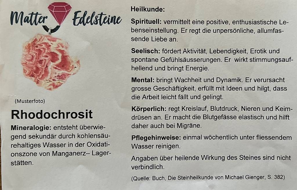 Catenine: Rhodochrosit Edelstein Halskette NEU  – Usato da Basel venduto da Findus78 4