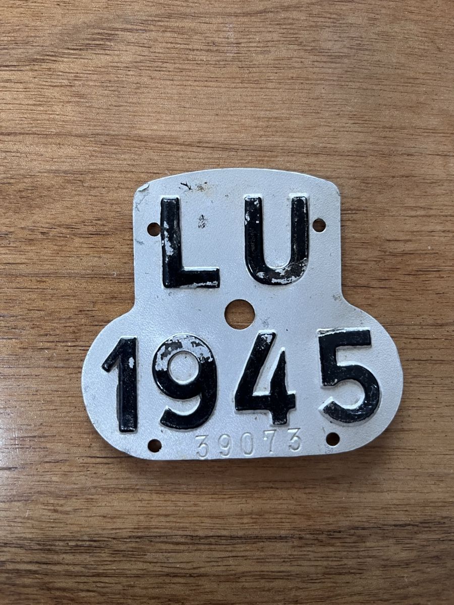 Schilder: Velonummer Luzern LU 1945 – Gebraucht aus Buochs von barmiextreme