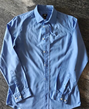 H&M Herrenhemd - Blau - Slim Fit - Grösse S Easy Iron