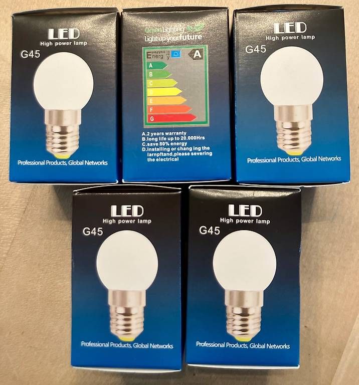 Lampade: 5 kleine Kugel Lampen E27 LED – Nuovo e nell'imballaggio originale da Bettlach venduto da Mazprivat