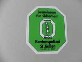 Abziehbild Aufkleber 35 Jahre Kapo Kanton Polizei St.Gallen