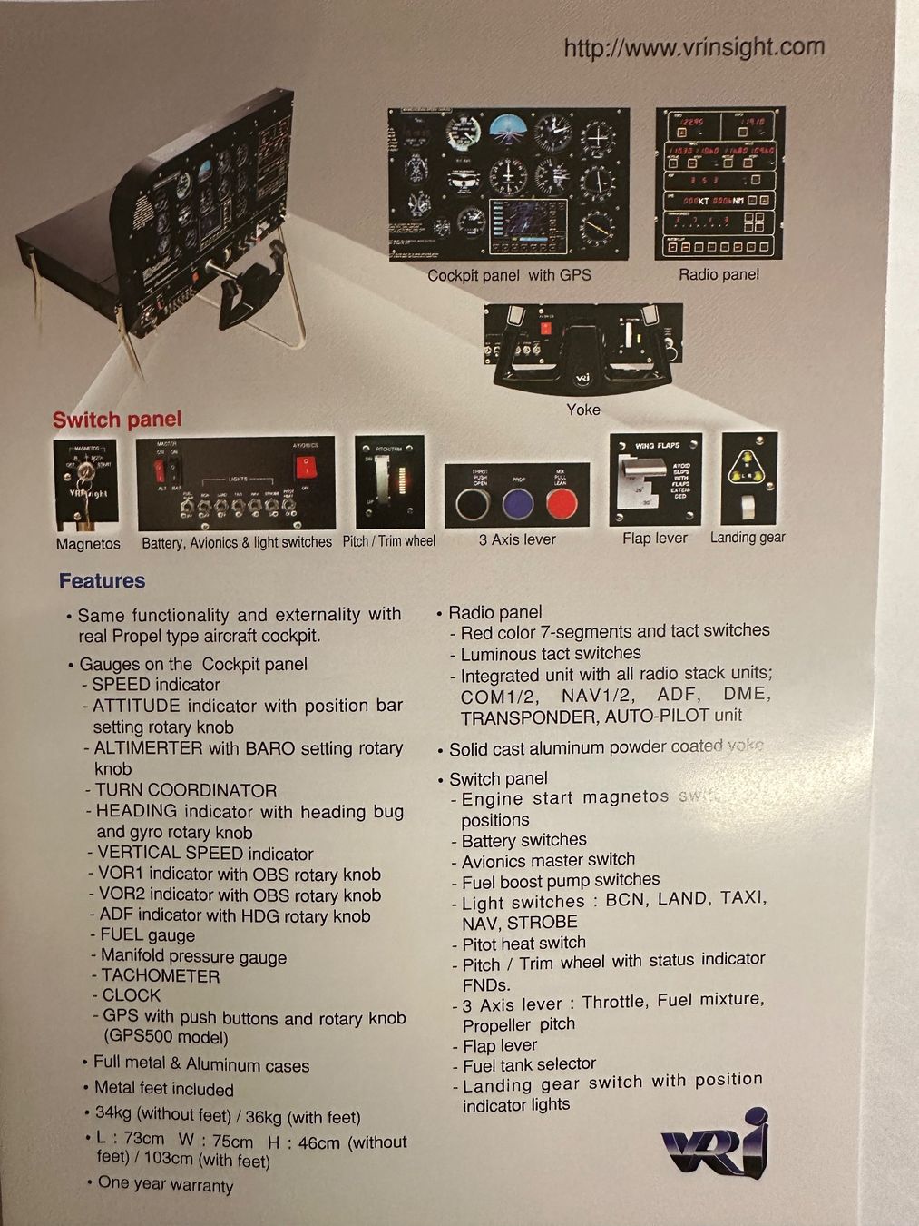 Giochi: VRI Prop Cockpit Trainer Flugsimulator – Nuovo (secondo la descrizione) da Spiegel b. Bern venduto da Nuffnuff 5