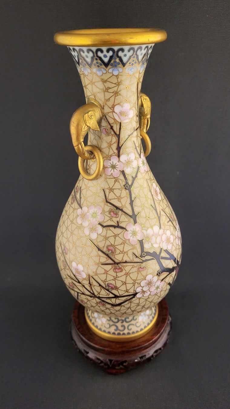 Vasen & Gefässe: Cloisonné Vase mit Elefanten-Köpfen – Gebraucht aus Basel von spinne02 2
