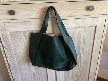 Umhängetasche Damen Dunkelgrün Leder mit Pochette 