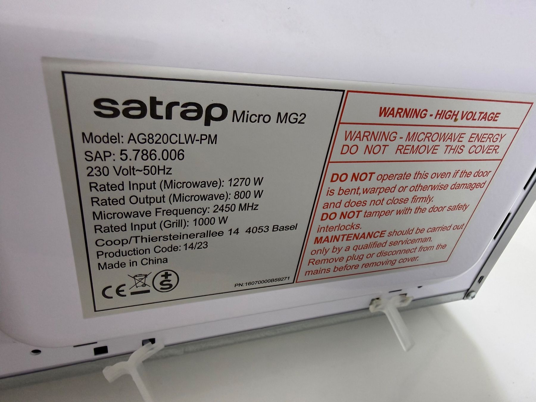Elettrodomestici da cucina: Satrap Mikrowelle, MG 2 – Usato da Gossau SG venduto da cuk_fyc6 1