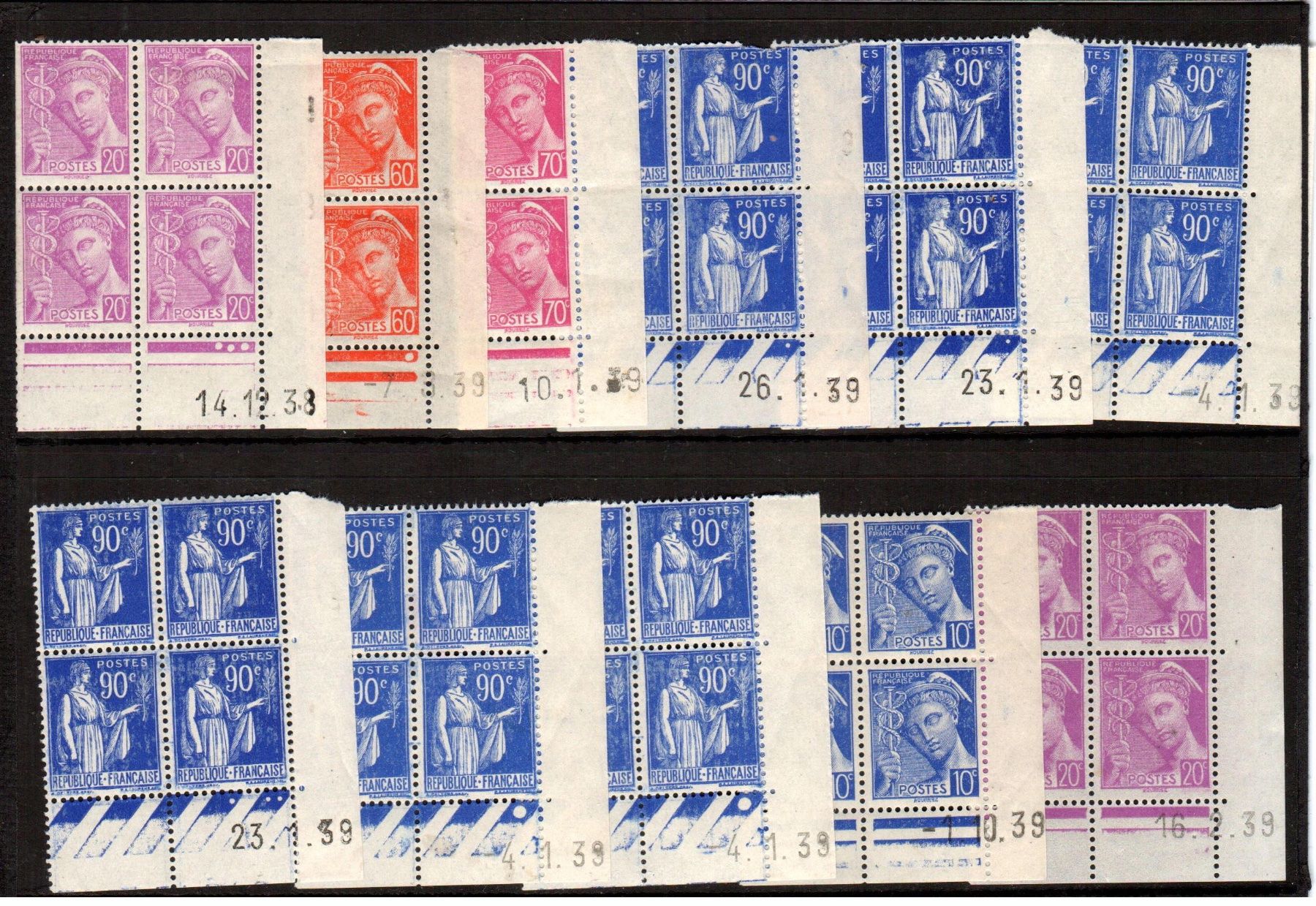 Alle Briefmarken: France - 21 coins datés - 1931-1939 – Defekt aus Chavornay von 4dphila 2