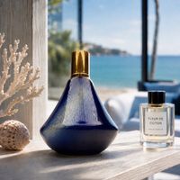 Brûle-parfum catalytique vintage bleu cobalt
