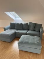 Ecksofa mit Bettkasten türkis