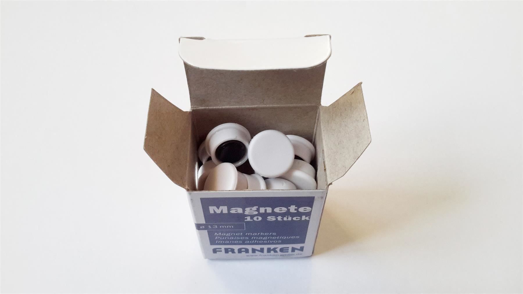 Magnete: Magnete 10 Stück, 13 mm, weiss – Neu und originalverpackt aus St. Gallen von cointec 6