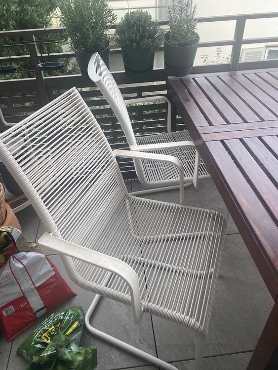 Gartenstühle Ikea Väsman Stühle in weiß (4 Stück) Kaufen auf Ricardo