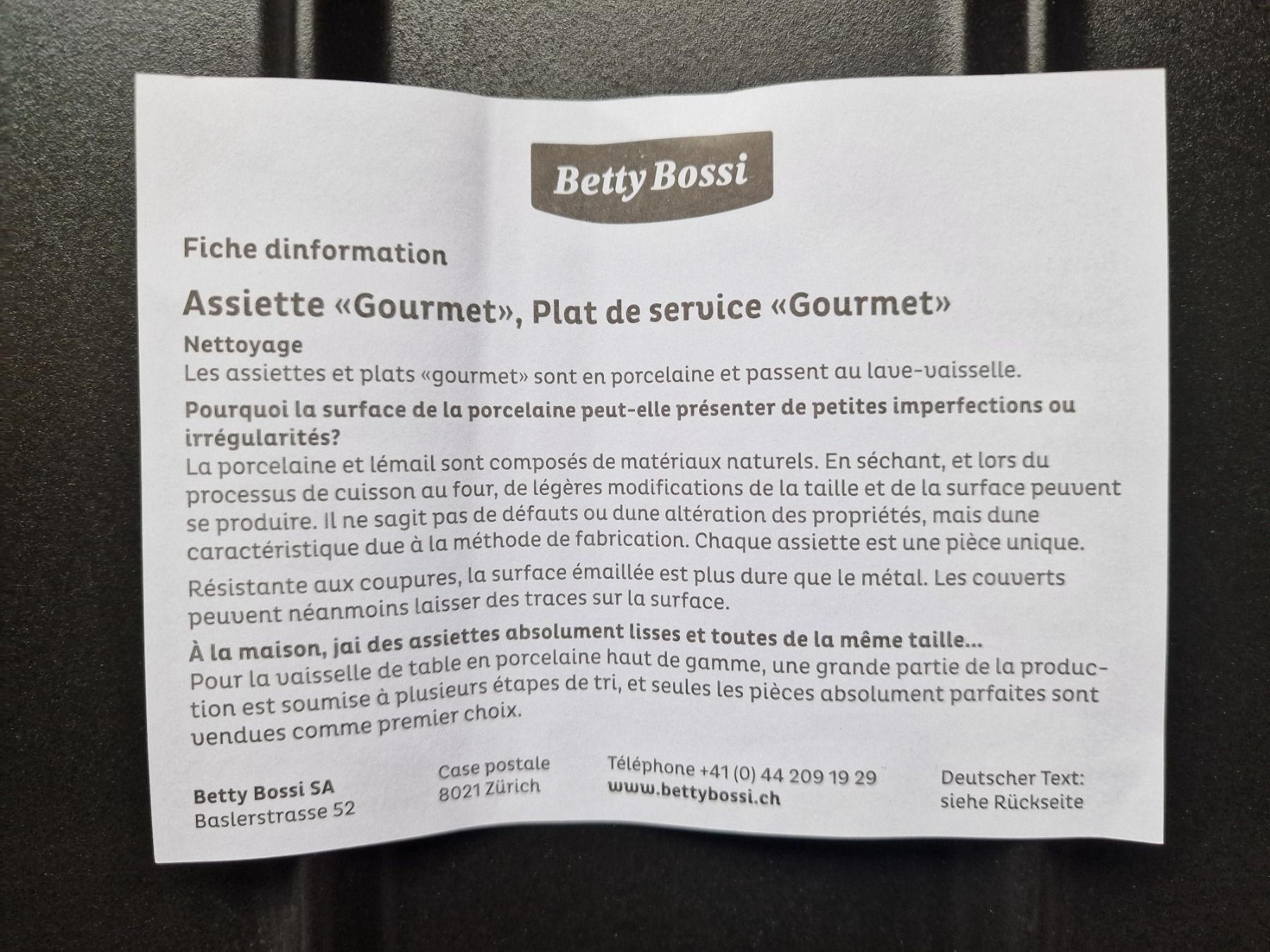 Betty Bossi Piatti di portata: Servierplatte Gourmet schwarz – Nuovo e nell'imballaggio originale da Zürich venduto da Gabced 3