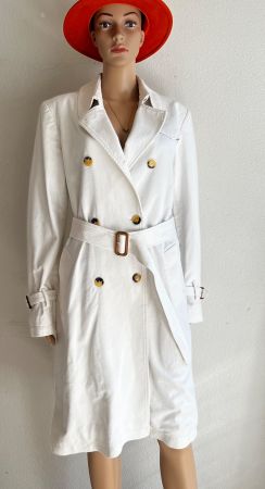 Burberry Trenchcoat in Weiss, Denim Material Grösse UK 8