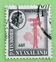 Briefmarken aus Rhodesien und Njassaland Tourismus gestempel