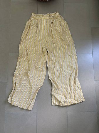 Oversize Hosen gestreift Gelb M