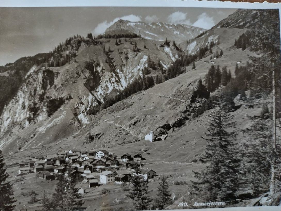 Cartoline postali: Alte Ansichtskarte Ausserferrera Graubünden ca. 1950 gel. – Usato da Wildhaus venduto da Hukwildhaus
