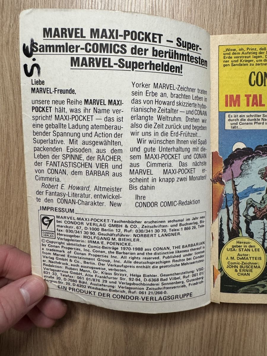 Fumetti: Conan der Barbar Comic-Jahrbuch - Marvel Maxi-Pocket Nr.1 – Usato da Biberist venduto da etesummer 2