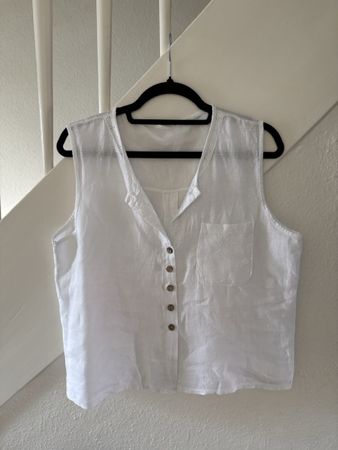 Neue Leinen Bluse weiss Grösse M 