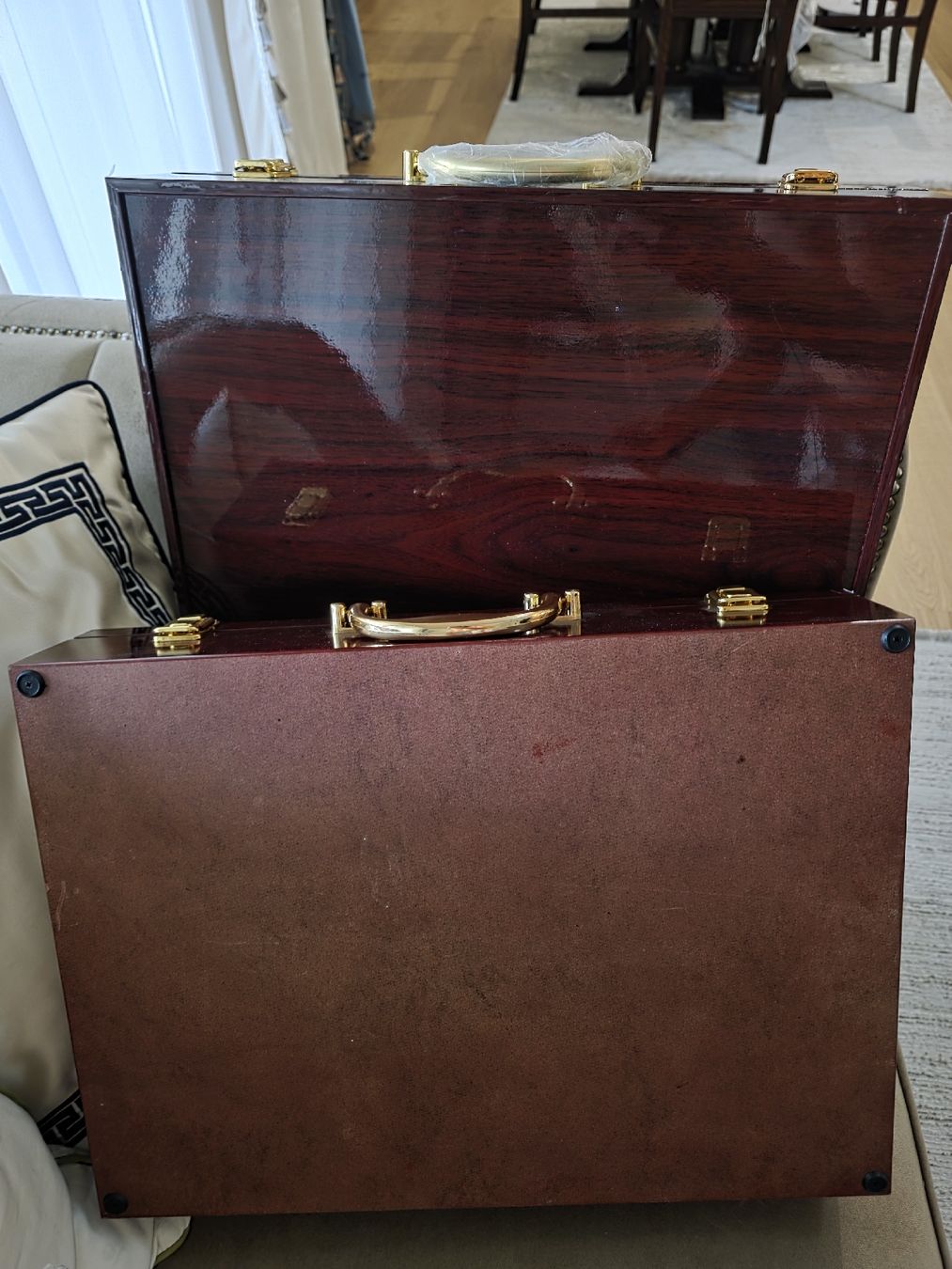 Valigie: 2 Elegante Holzkassette/Besteckkoffer neu – Nuovo e nell'imballaggio originale da Bassersdorf venduto da Sanjam_s 5