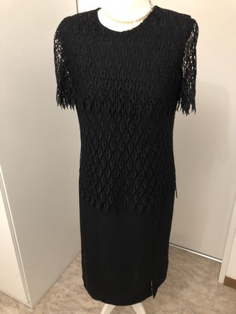 Elegantes schwarzes Kleid mit Spitz Gr.38