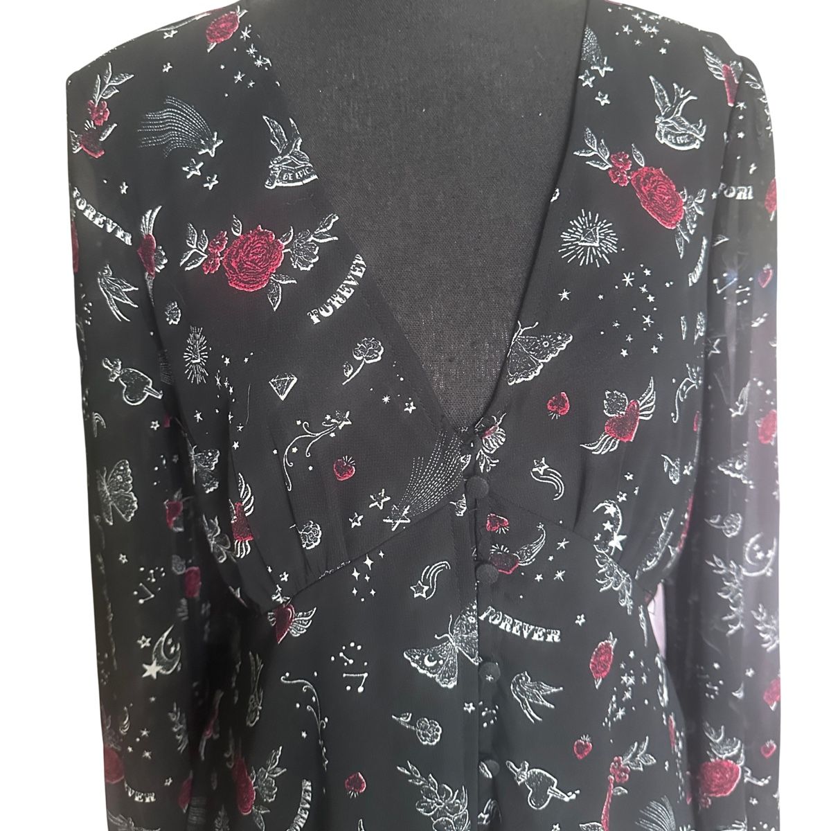 C&A Kleider: MIDI SPRINGDRESS BLACK OLD-SCHOOL-PRINT M – Gebraucht aus Zofingen von JumpInVintage 4