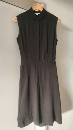 & Other Stories Black Viscose sleeveless midi shirt dress 34