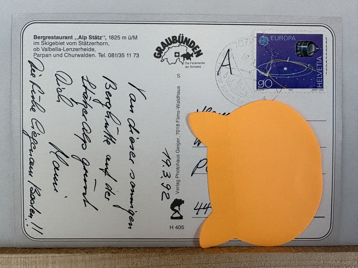 Cartoline postali: AK von Bergrestaurant Alp Stätz Stäzerhorn – Usato da Rümlang venduto da Kartenpost1 1