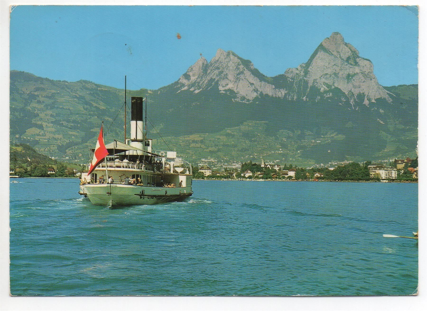 Cartes postales: BRUNNEN mit Mythen - Dampfschiff – D'occasion à Jona par philajona