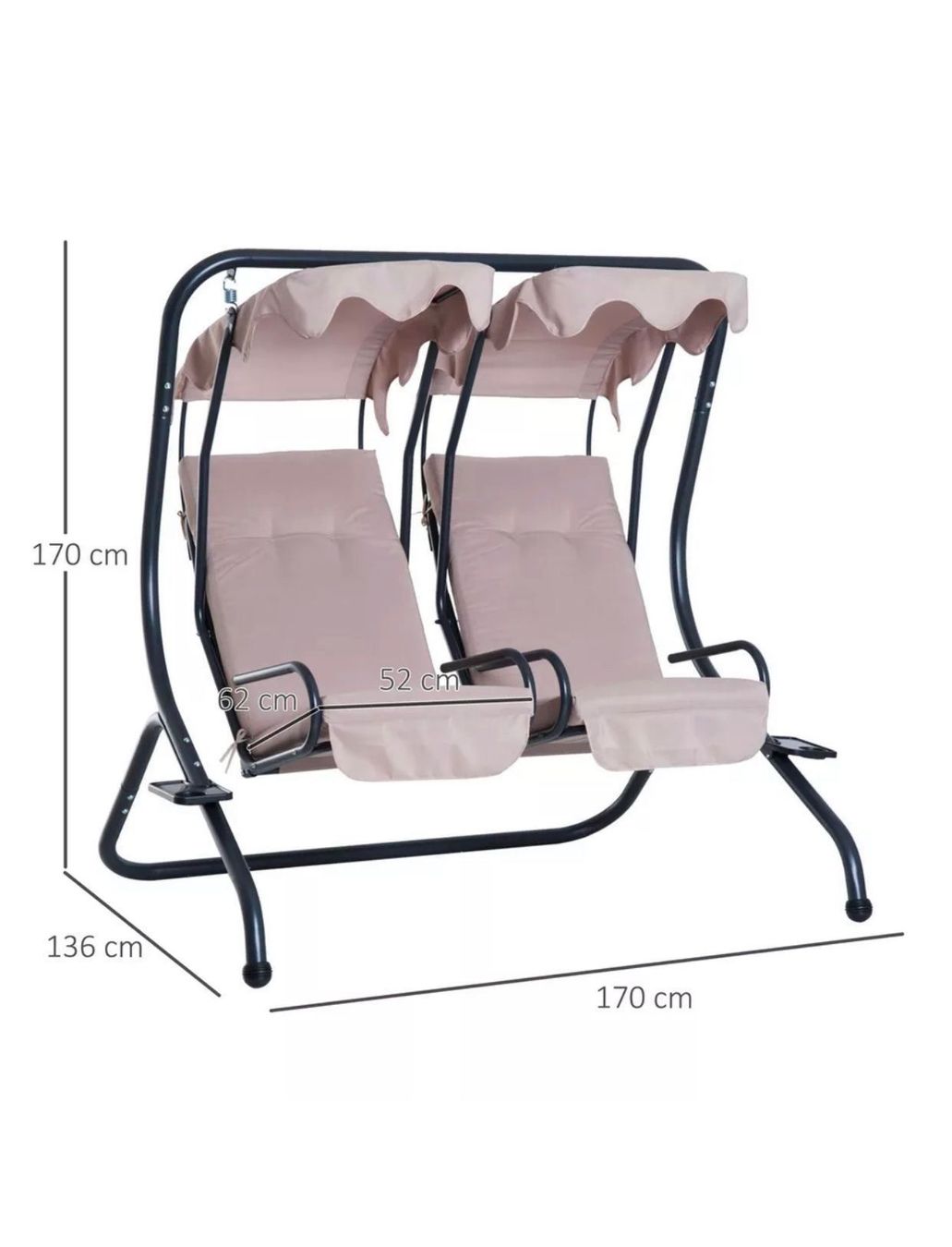 Altre altalene da giardino: +Outsunny Gartenschaukel Hollywoodschauke – Nuovo e nell'imballaggio originale da Amriswil venduto da JaJa-Express 4