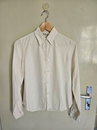 Vintage Damen Seidenhemd, Loro Piana IT 40 (DE 36), rohweiss