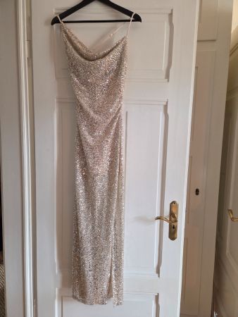 Wunderschönes Kleid beige rose Gr. M