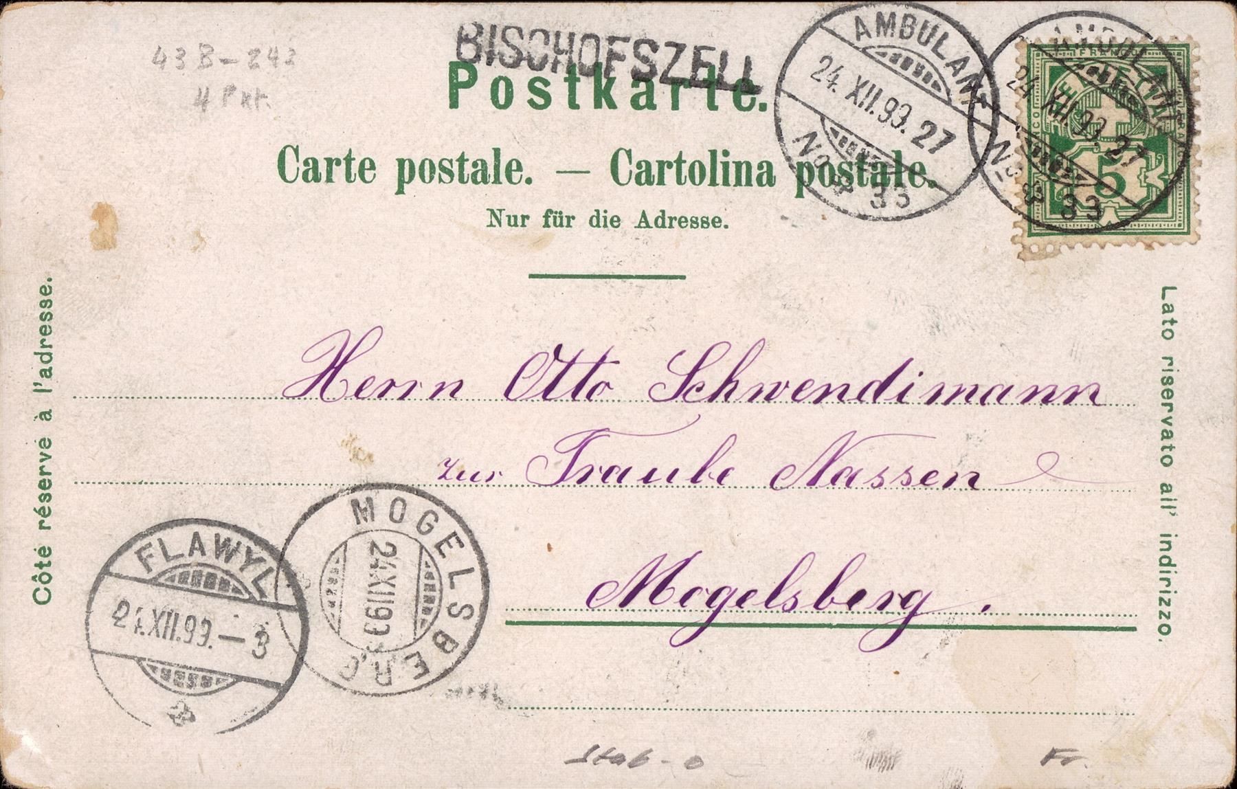 Cartoline postali: 1899 TOP AK Basel mit Stabstempel – Usato da Eggersriet venduto da stamp303 1