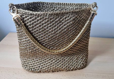 Handtasche Farbe gold, Hand made 