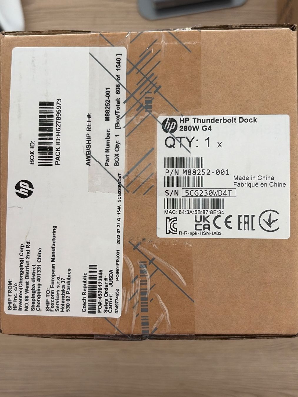 Hewlett Packard Docking station: HP Thunderbolt Dock G4, 280W Combo Cable, NEW and BOXED – Nuovo e nell'imballaggio originale da Rüschlikon venduto da Tif_n7pl 3