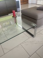 Glas und Chrom Couchtisch