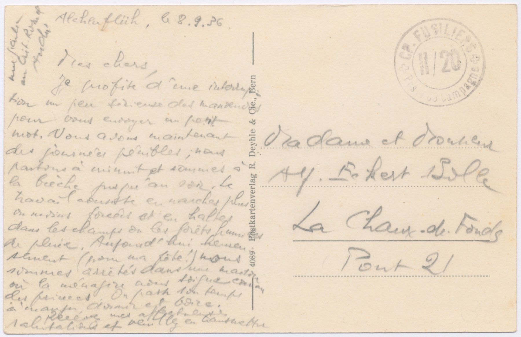 Cartoline postali: Alchenflüh Rüdtligen 1936 – Usato da Lützelflüh-Goldb venduto da fluidum 1